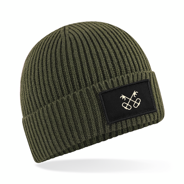 Heritage Ribbed Beanie - Olive Green