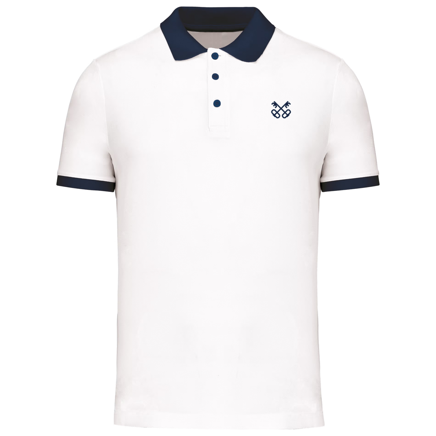 Zenith Piqué Polo - Imperial White & Marine Navy